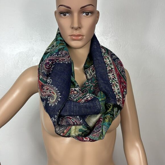 Paisley print patchwork infinity scarf - Picture 1 of 5